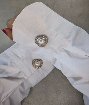 MorCouture Peral Heart Button Covers