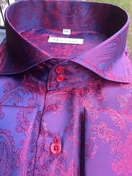 MorCouture Raspberry Paisley Spread Collar Shirt (over 200 color options) MorCouture Raspberry Paisley Spread Collar Shirt (over 200 color options)