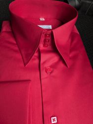 MorCouture Red Red High Collar Shirt MorCouture Red Red High Collar Shirt