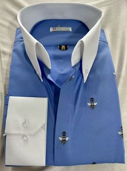 MorCouture Royal Bee Low Drop High Collar Shirt