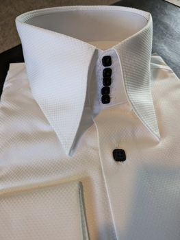 MorCouture White Black Trim Centipede Shirt M(15.5 - 16)