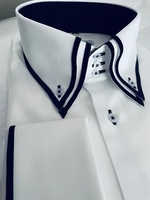 MorCouture White Double Black Trim Shirt XL(17 - 17.5) MorCouture White Double Black Trim Shirt XL(17 - 17.5)