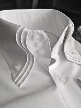 MorCouture White Triple High Collar Shirt (flat cotton) -Special order
