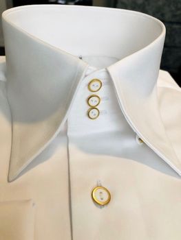 MorCouture White High Collar Deluxe Shirt