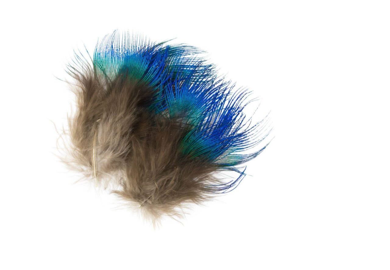 Hareline Blue Peacock Neck Feathers, decorative craft and fly tying