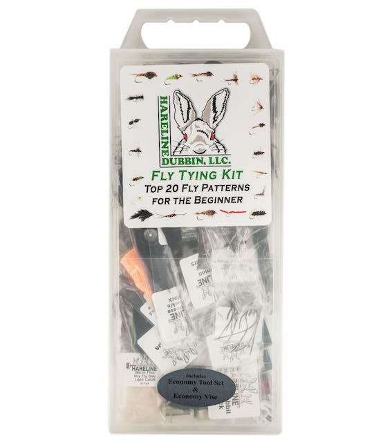 Hareline Fly Tying Material Kit with Premium Tools and Vise Fly Tying