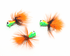 Tungsten Ice Fishing Jigs – 3 Pack, Wonderbread Colors (Green/Orange/Black Spot), Sizes Vary
