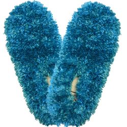 Adult Fuzzy Footies Bright Turquoise Slippers