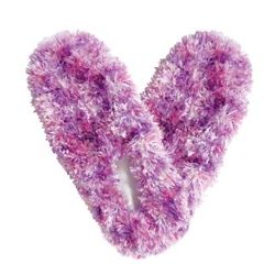 Adult Fuzzy Footies Fuchsia, Pink, & White Slippers
