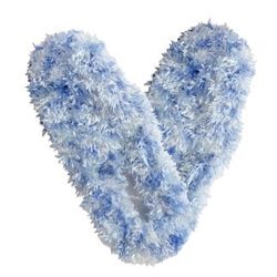 Adult Fuzzy Footies Powder Blue & White Slippers