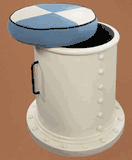 Authentic Models Blue Nautical Stool & Storage
