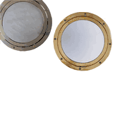 Authentic Models Brass and Nickel Ship Porthole Mirrors