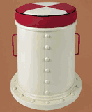 Authentic Models Red Nautical Stool & Storage