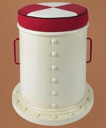 Authentic Models Red Nautical Stool & Storage