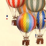 Authentic Models Royal Aero Hot Air Balloons in Red, Yellow, Green, Blue and Rainbow
