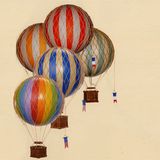 Authentic Models Travels Light Hot Air Balloons in Red, Yellow, Green, Blue and Rainbow
