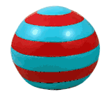 Blue & Red Striped Ball Kids Bookend