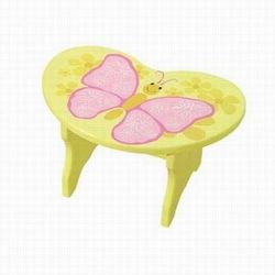 Butterfly Kids Wooden Stool