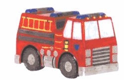 Ceramic Fire Truck Bank by Waxcessories