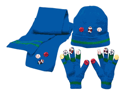 Kidorable Sports Kids Knitwear  Hat & Scarf Set & Gloves