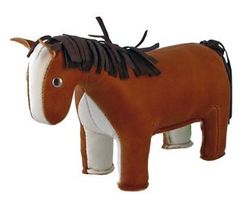 Kids Brown Horse Faux Leather Paperweight or Bookend