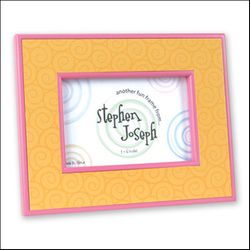 Magnetic 4x6 Photo Frame - Orange/Pink with Swirls by Stephen Joseph