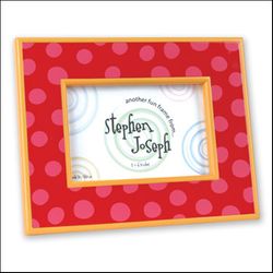 Magnetic 4x6 Photo Frame - Red/Orange with Dots by Stephen Joseph