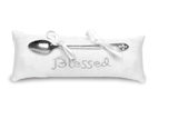 Mud Pie Angel Babe' Blessed Jeweled Cross Silverplated Spoon w/Pillow