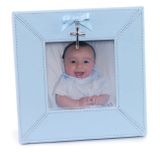 Mud Pie Baby Classic Keepsakes Blue Cross Charm Frame