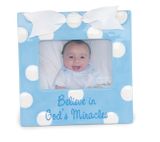 Mud Pie Baby Classic Keepsakes Blue God's Miracle Ceramic Frame