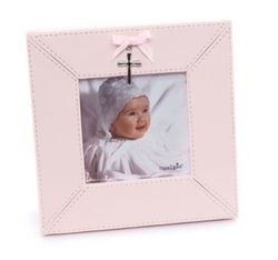 Mud Pie Baby Classic Keepsakes Pink Cross Charm Frame
