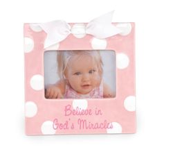 Mud Pie Baby Classic Keepsakes Pink Gods Miracle Ceramic Frame