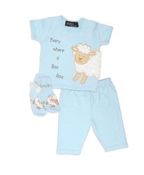 Mud Pie Baby EiEiO Lamb Clothing Set