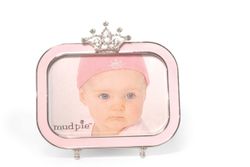 Mud Pie Baby If the Tiara Fits Jewel Crown Pink Rectangle Frame