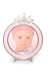 Mud Pie Baby If the Tiara Fits Jewel Crown Pink Round Frame  