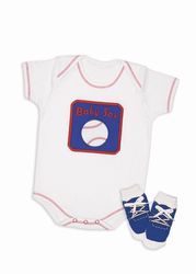Mud Pie Baby Little Champ Little Slugger Baby Sox Onesie