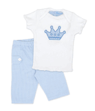Mud Pie Baby Little Prince 2 Pc Set Gingham Pants And Tee