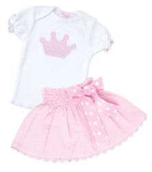 Mud Pie Baby Little Princess 2 Pc Set Skirt And Tee