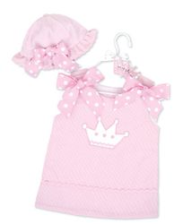 Mud Pie Baby Little Princess Crown Sundress And Bow Sunhat 2 Piece Set