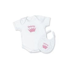Mud Pie Baby Little Princess Onesie And Bib in Mesh Bag