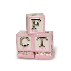 Mud Pie Baby Little Princess Stack of Blocks Double Trinket Box