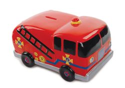 Mud Pie Oh Boy! Giant Fire Truck Bank - RETIRED