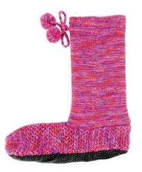 MukLucky Red, Purple & Violet Knit Slippers