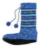 MukLucky Striped Blue, Green & Purple Knit Slippers