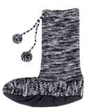 MukLucky Variegated Black/White/Grey Knit Slippers