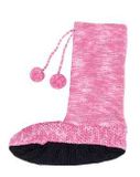 MukLucky Variegated Pink & White Knit Slippers