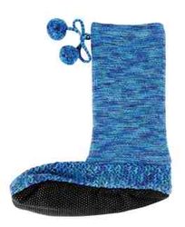 MukLucky Varigated Blue, Green & Purple Knit Slippers