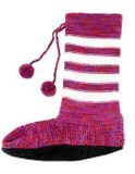 MukLucky Varigated Red & Violet w/ White Stripe Slippers