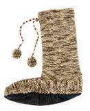 MukLucky Varigated Tan & Brown Knit Slippers