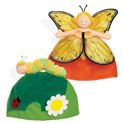 North American Bear Fancy Prancy Topsy Turvy Doll Metamorphosis - Caterpillar and Butterfly